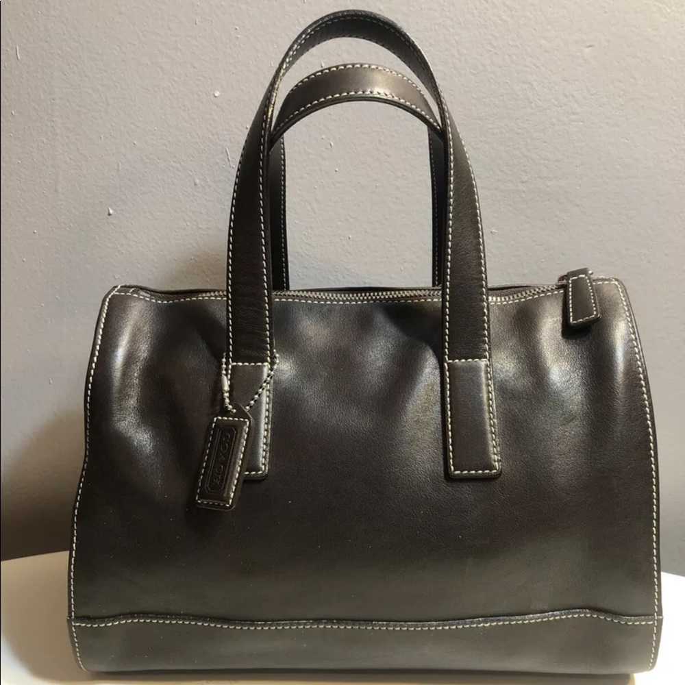 COACH Satchel Crossbody Doctor Satchel Bag Black Leather - Picture 6 of 11